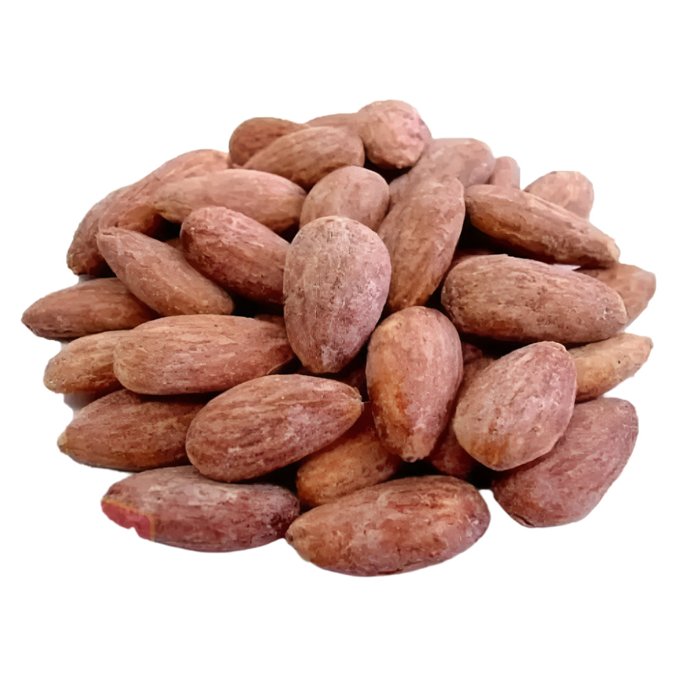 A pile of roasted almonds.