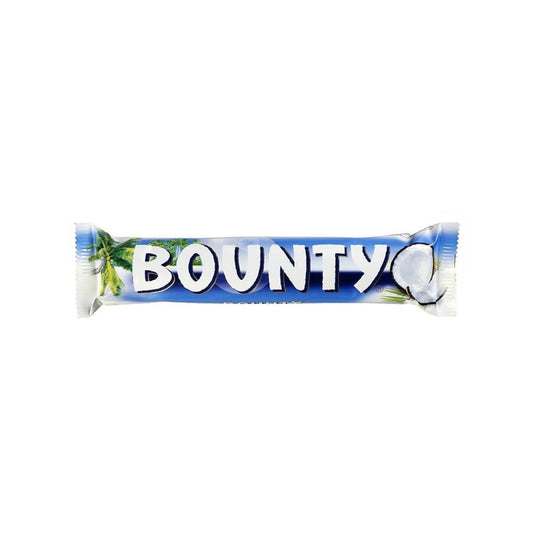 Bounty chocolate bar wrapper featuring a tropical coconut theme.