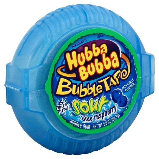 Hubba Bubba Tape Sour Raspbery 56g x 12 - nutsandsweets.com.au