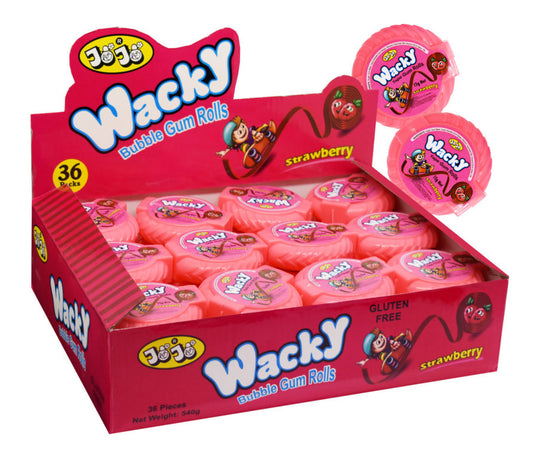 JOJO Wacky Bubblegum Tape Strawberry 36 Pack (15g)